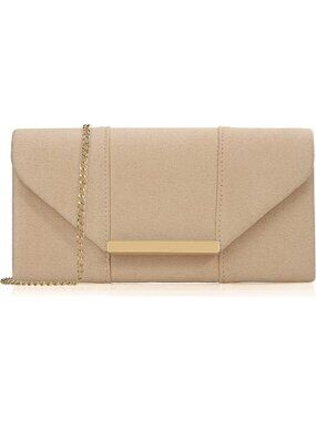 Chic Faux Suede Envelope Clutch Purse | Velvet Evening Handbag & Crossbody Bag